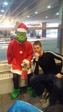 Grinch and posing passenger 
