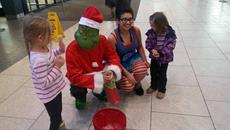 High fiving the Grinch