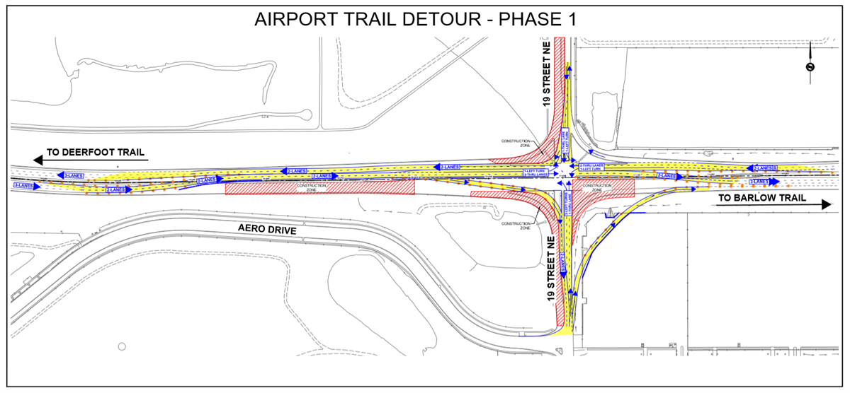 Major detour on Airport Trail for interchanges project May 16